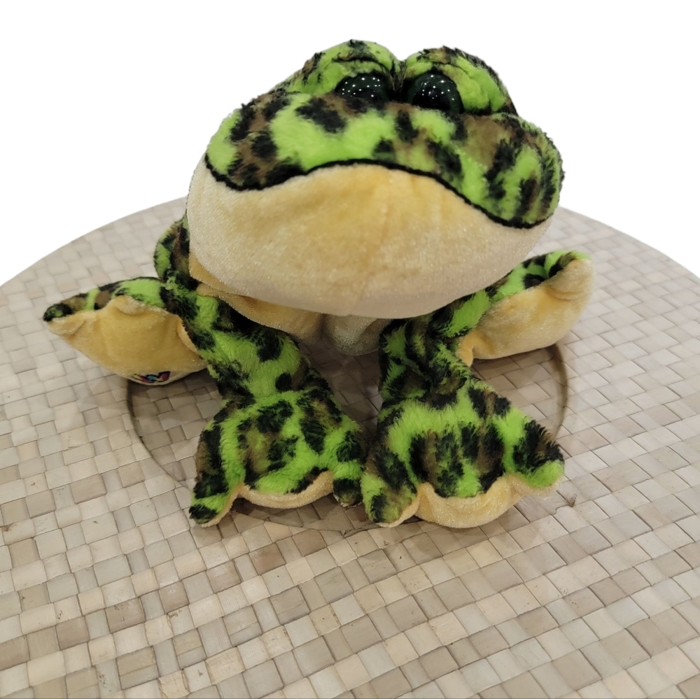 Ganz Webkinz Bullfrog (HM114) Plush Stuffed Toy Animal Spotted Green Yel…